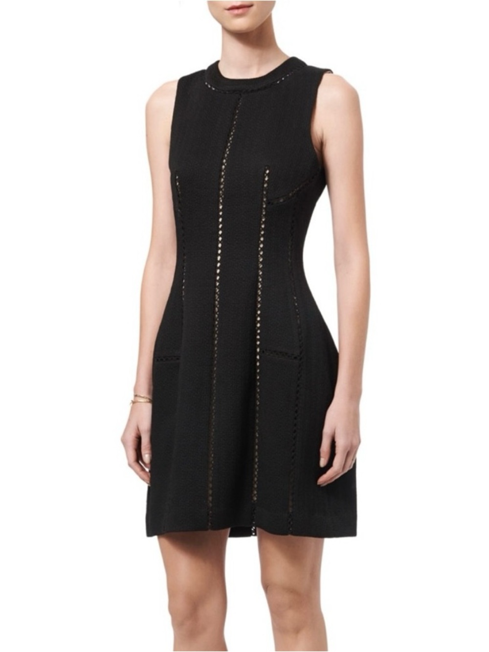 Rebecca Taylor Black Textured Brocade Dress